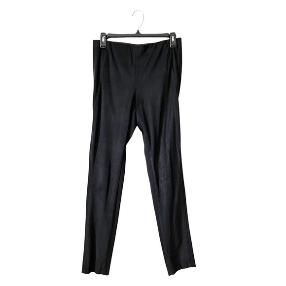 E3 Etcetera Pants Womens Size 4 Black Dress Trousers Faux Suede Front Panel Work - Picture 1 of 6